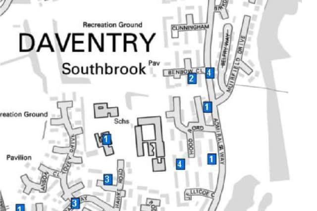 Police have mapped the incidents