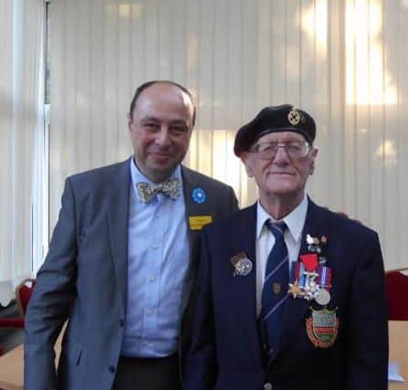 French Consul Jean-Claude Lafontaine with Les Hammond, aged 91.