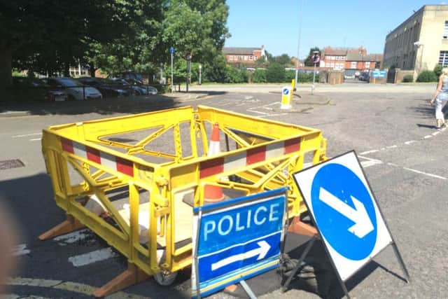A hole has appeared at the end of Victoria Street in Northampton, just 200 metres away from where a massive sinkhole opened up in April 2015.