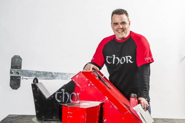 Jason Marston took around 400 hours to build Thor using £4,500 of materials, all for the new series of Robot Wars. Photograph by Alan Peebles.