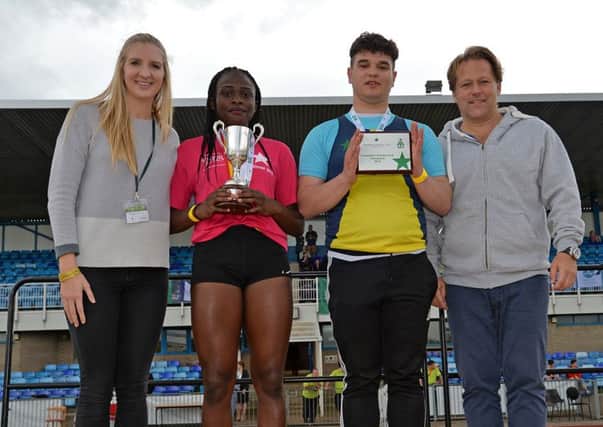 Malcolm Arnold Academy students on the podium