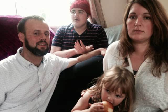 Klod Kosta, left, wife Amy, daughter Leona and son Enrico. The family are desperately trying to get help get Enrico into a suitable school and to get help looking after him at home - but he has already missed two years of education and has limited support from social services.