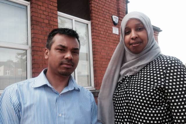 Councillor Enam Haque and Muna Cali at the Clare Street mosque - which is hosting an open day on Saturday.