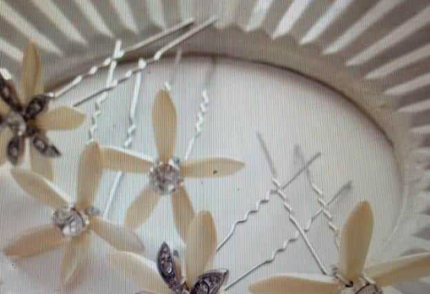 Bridal accesories, such as the items shown above, were stolen in a car raid in Northampton.