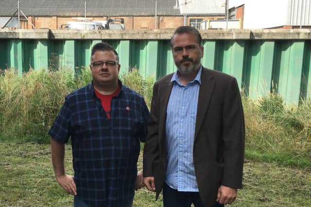 Councillor Gareth Eales and chairman of St James Residents' Association Graham Crouncher, say they are ready to stage their own referendum on a £160 million power plant scheme.