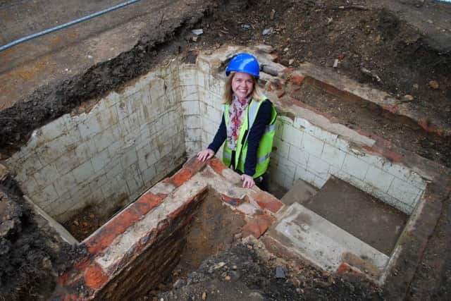 Delapre Abbey Preservation Trust director, Rachael Boyd in the plunge pool