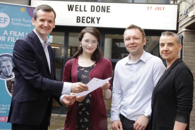 Rebecca Merison with Martin Sutherland from EFF and Dr David Simmons and Lorna Jowett from the Film and Screen Studies course at the University of Northampton
