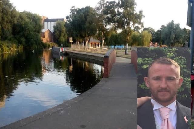 The area of the Embankment where the man fell into the water and inset, hero David Wood.