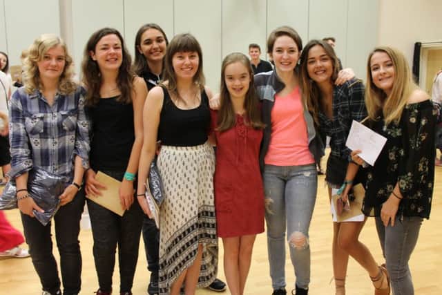 A group of delighted A level students