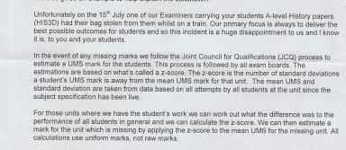 A group of 20 students at Caroline Chisholm School found out today their grades had been 'estimated' as their exam papers had been stolen