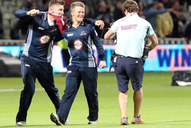 AIMING FOR MORE GLORY - Ben Duckett and Rob Keogh enjoy the Steelbacks' 2013 finals day success, and Duckett is hoping to help Northants to glory again this weekend