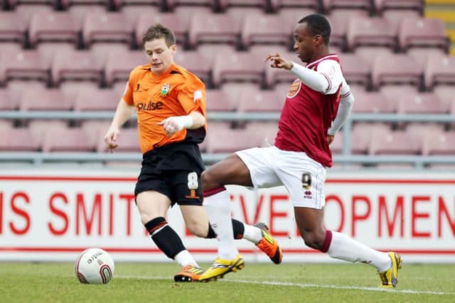 West Brom striker Saido Berahino during his loan spell at the Cobblers in 2012