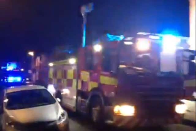Fire fightes had to tackle flames at a premises in Oliver Street, Northampton, last night.