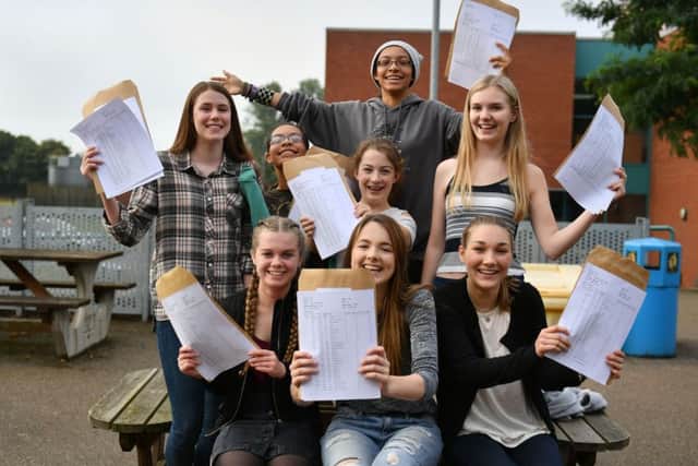 Northampton School for Girls celebrated an 80 per cent A* to C pass rate with English and maths.