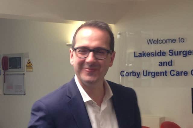 Labour leadership contender Owen Smith at Corby Urgent Care Centre NNL-161208-170334001
