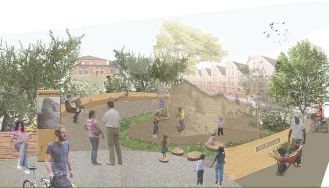 Plans for a spacious play park and plaza on the former Castle House site have been proposed by Springs Voice.