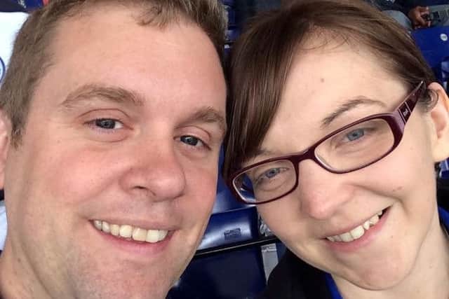 Romantic Leicester City fan Matt Yeoman stunned his girlfriend Stacey Peach by proposing to her on the big screen before kick-off at the Premier League champions' ground.