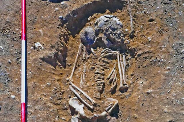 The grave as it was uncovered by the archaeologists