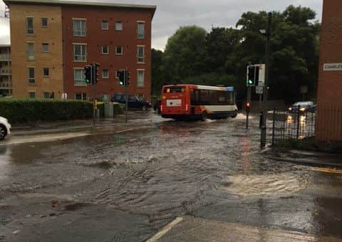 The flooding in Lower Street.