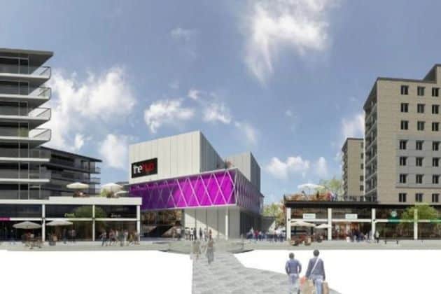 The car free zone between Grosvenor Centre and the 'Greyfriars Quarter' as envisaged by developers behind Scheme 1.