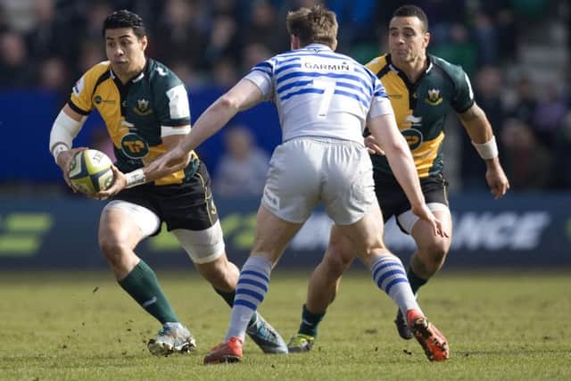 George Pisi (left) is ready to square up to Kahn Fotuali'i (right) (picture: Linda Dawson)