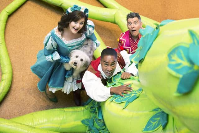 Simon Webbe, Ashleigh Butler and Ricky K at the  Royal & Derngate to launch this years panto Jack and the Beanstalk NNL-160509-153732009