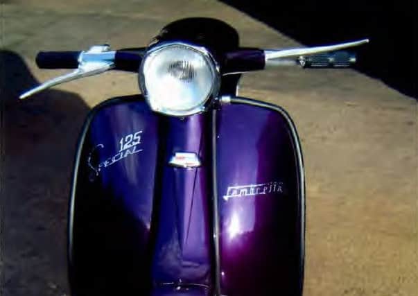 The 1966 maroon moped is extremely rare and of great sentimental value to the owner