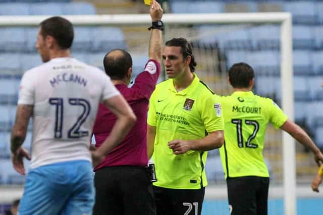YELLOW PERIL - John-Joe O'Toole picked up his fifth yellow card of the season at Coventry, leading to him being suspended for last weekend's win over Milton Keynes Dons