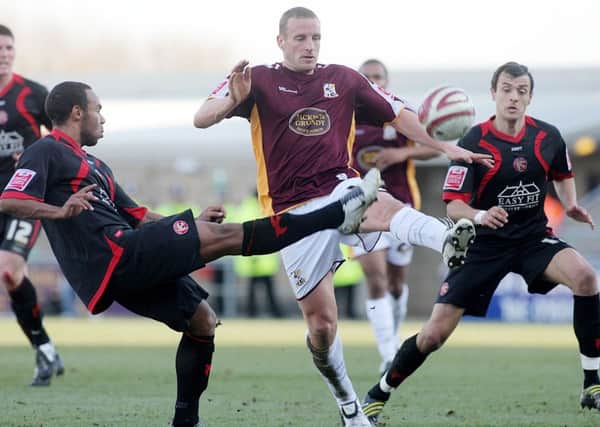 LAST TIME OUT - action from Walsall's most recent visit to Sixfields in 2009, with the Saddlers, including Alex Nicholls, winning 2-0