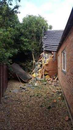 A lorry crashed into a house in Wootton after it left the A45