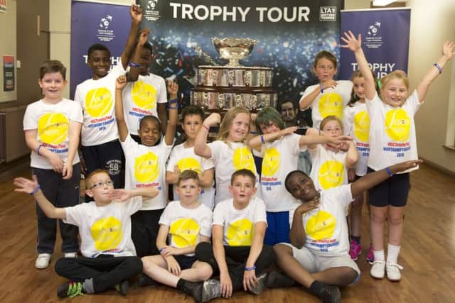 Rectory Farm Primary School children pictured with the Davis Cup NNL-160909-171401009