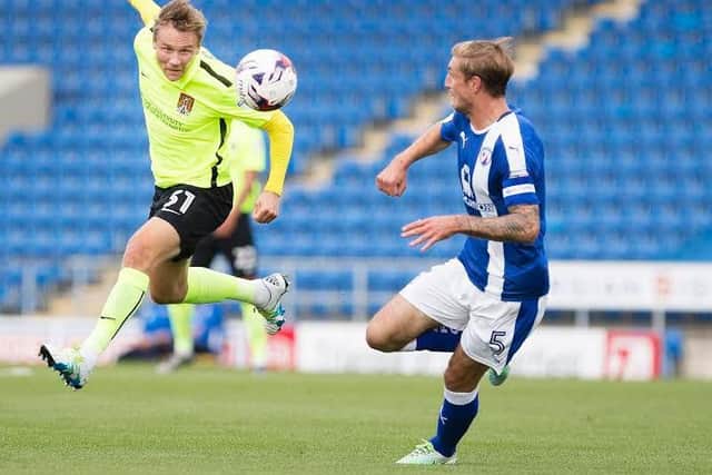 Matt Taylor on the attack against Chesterfield