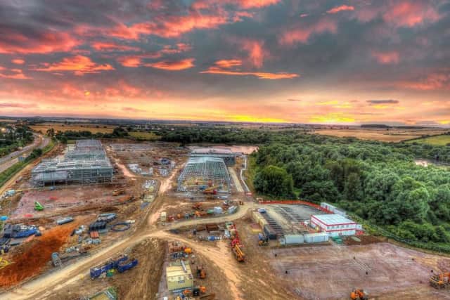 An aerial shot of Rushden Lakes taken recently