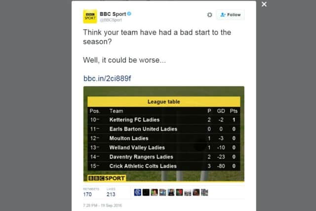 The BBC's tweet