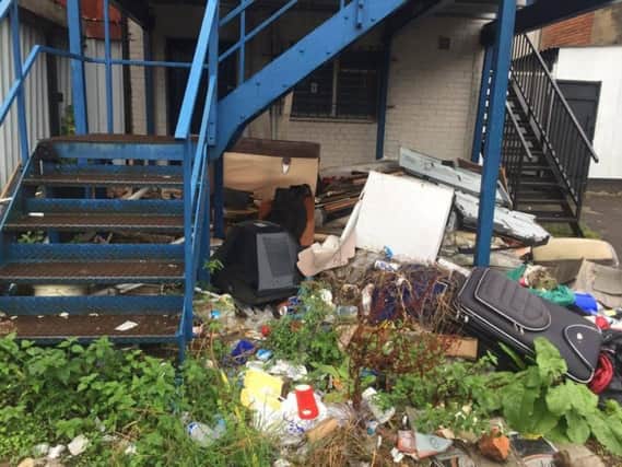 The flytipping has affected businesses in the town centre.