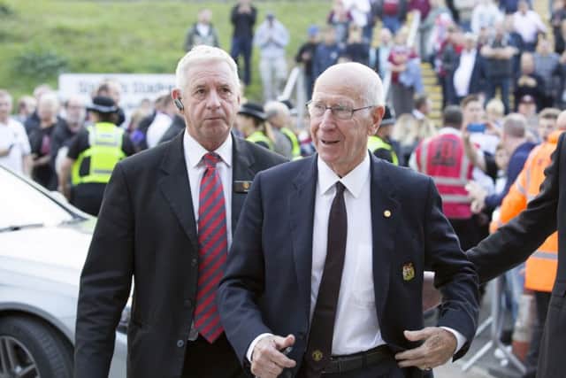 World Cup winner Bobby Charlton was another famous face in attendance at Sixfields