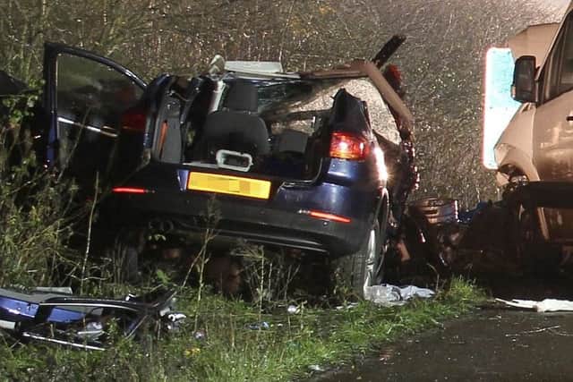 The M1 crash was caused by Christy George, 38, who made calls to her friend and husband as she drove to work along the M1 in Leicestershire and then deleted her call log to try to cover it up.