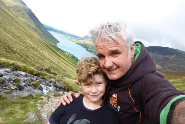 Bills Sharp and his dad Tim on the mountain