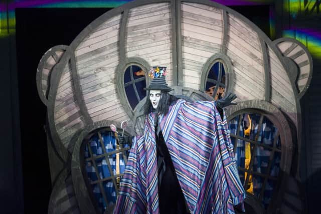 Matt Gillett as the Child Catcher in Chitty Chitty Bang Bang