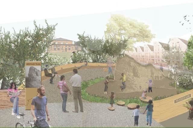 Plans for a spacious play park and plaza on the former Castle House site have been proposed by Springs Voice.