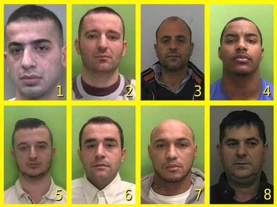 Mirjan Kola, 26, formerly of Brownlee Place in Wooton, Northamptonshire, top-right, pleaded guilty to two charges of conspiracy to supply cocaine and was sentenced to 14 years in prison.
