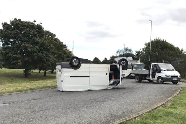 The scene at the roundabout. Photo from twitter.com/WaggSimon