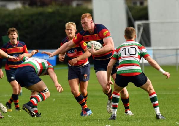 ON THE CHARGE - action from Old Northamptonians' defeat to Lutterworth (Pictures: Dave Ikin)