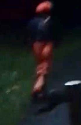 The clown running away after being confronted. Pictures via SWNS. NNL-161010-123636001