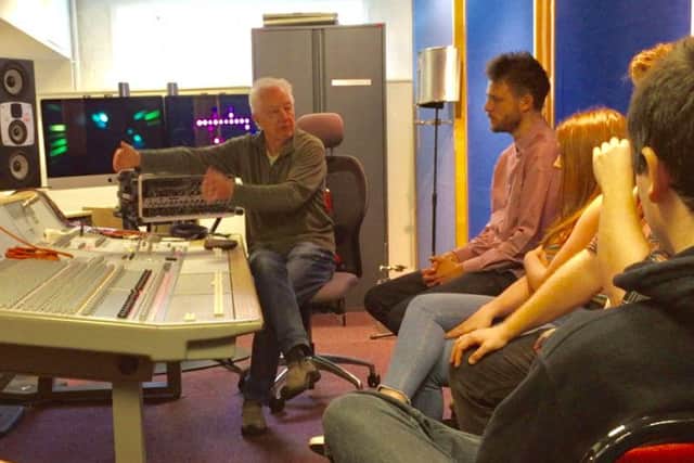 Tony Platt in the studio with Popular Music students