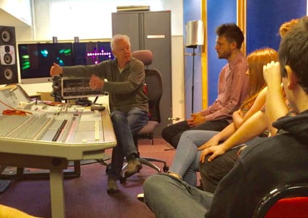 Tony Platt in the studio with Popular Music students