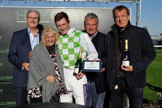 Sam Twiston-Davies was all smiles at Towcester last week with Harpole couple Mick and Sheila White and trainer Nigel Twiston-Davies after winning a race in their name but the jockey has been in the wars since...