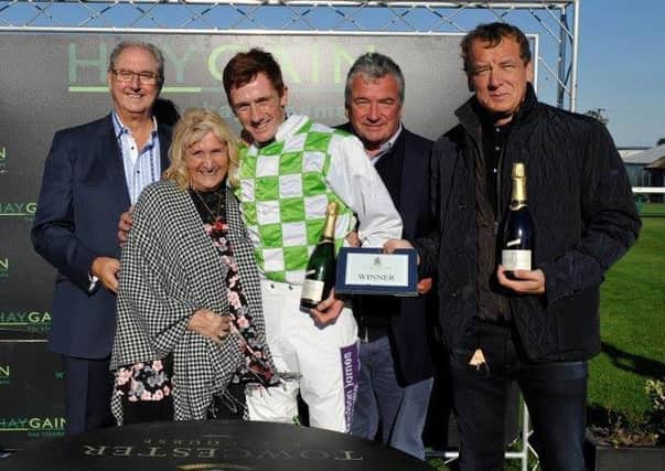 Sam Twiston-Davies was all smiles at Towcester last week with Harpole couple Mick and Sheila White and trainer Nigel Twiston-Davies after winning a race in their name but the jockey has been in the wars since...