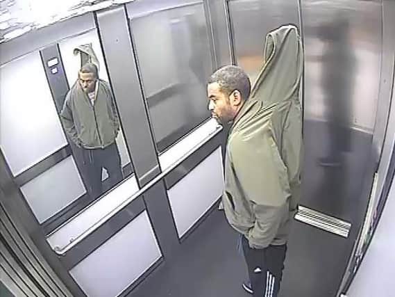 Police want to speak to this man in connection with an alleged theft of a venetian blind from a store in Northampton