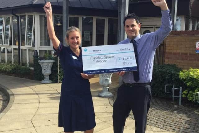 Harriett Smart, Nurse at Cynthia Spencer Hospice, with Alex Howe, Head of Lottery